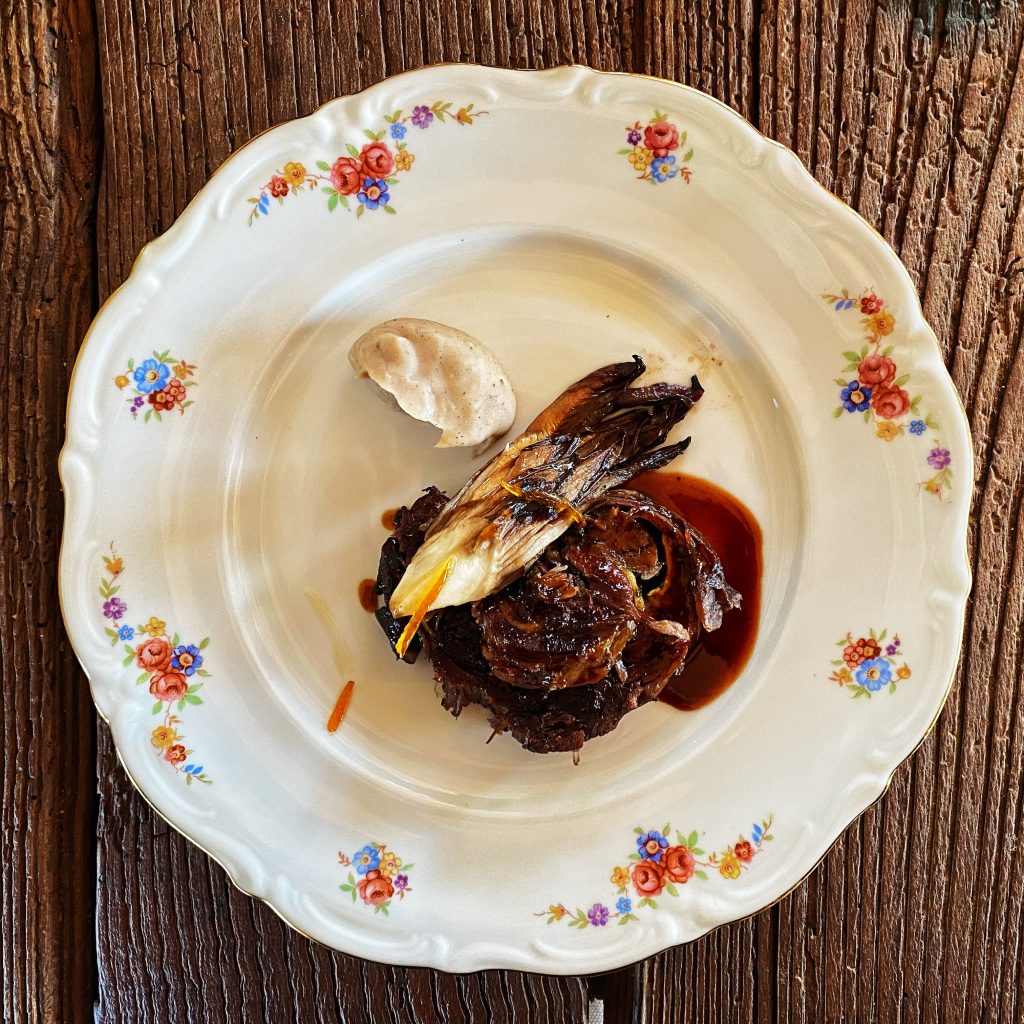 Reis Chiot Martin Cibo libero di montagna Pancia di pecora# al Nebbiolo, mundaj#, radicchio tardivo