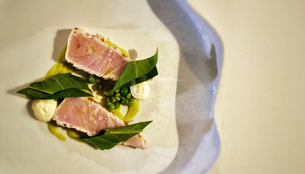 Ricciola alla brace appena scottata - Ristorante Villa Riviera