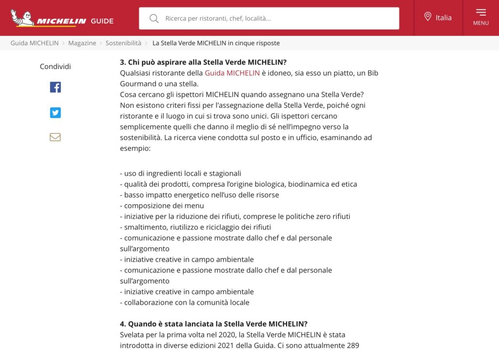 Come prendere una Stella Verde Michelin for dummies - Dal sito ufficiale della Michelin Come prendere una Stella Verde Michelin for dummies - Dal sito ufficiale della Michelin