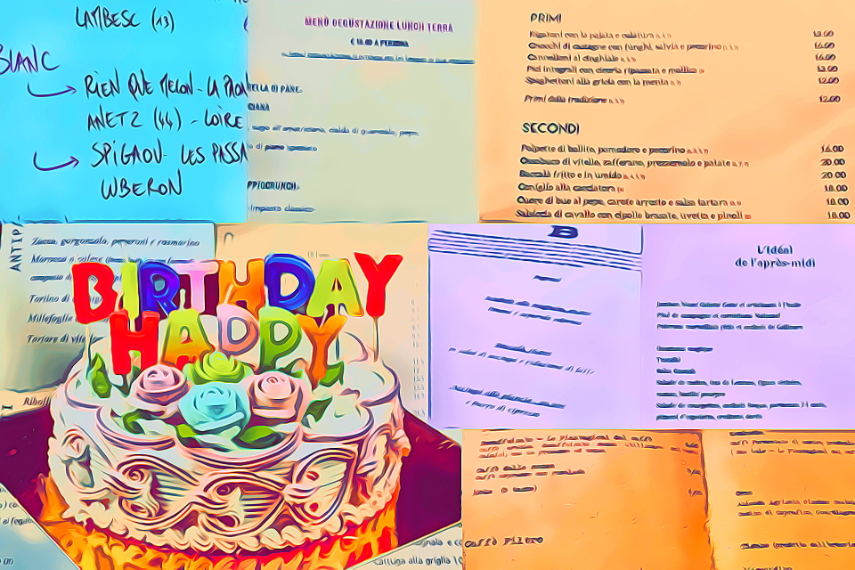 Buon compleanno Enoplane.com: i FULL COURSE MENÙ degli autori + qualche DATO