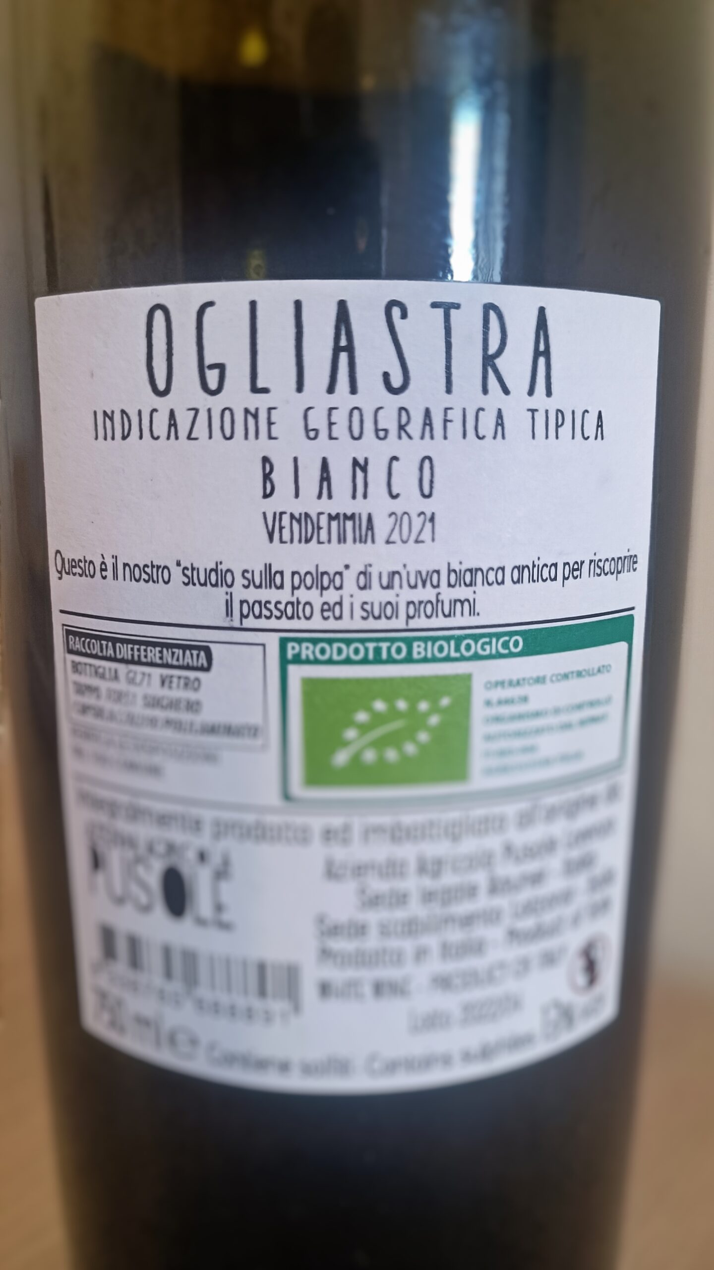 Karamare - Cannonau Bianco - Pusole - Etichetta